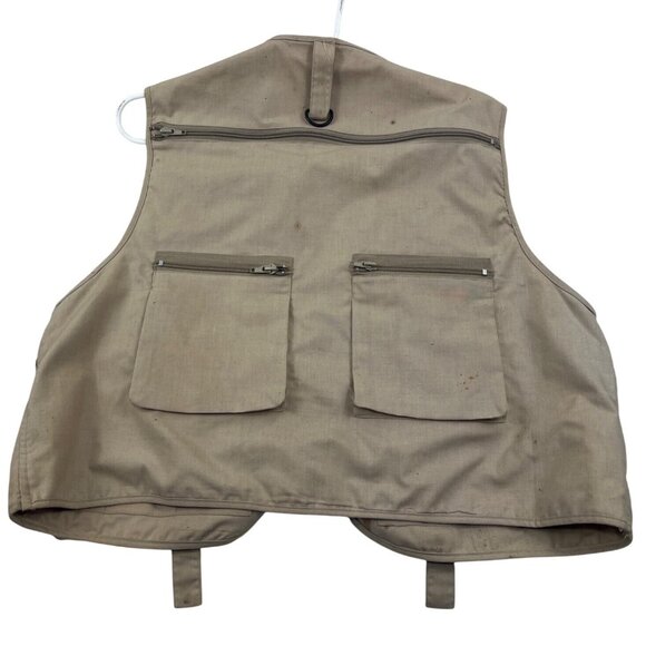 Crystal River Tan Fishing Vest M With Multiple Pockets & Zippers 65a - Picture 7 of 8